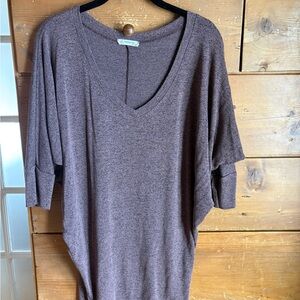 NATURAL LIFE V-Neck Tunic - purple heather